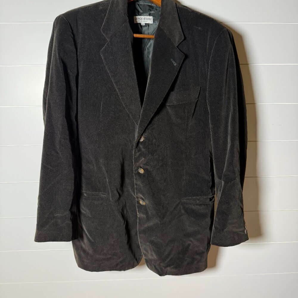 Giorgio Armani Le Collezioni Black Blazer Sportscoat 100% Cotton Size 46